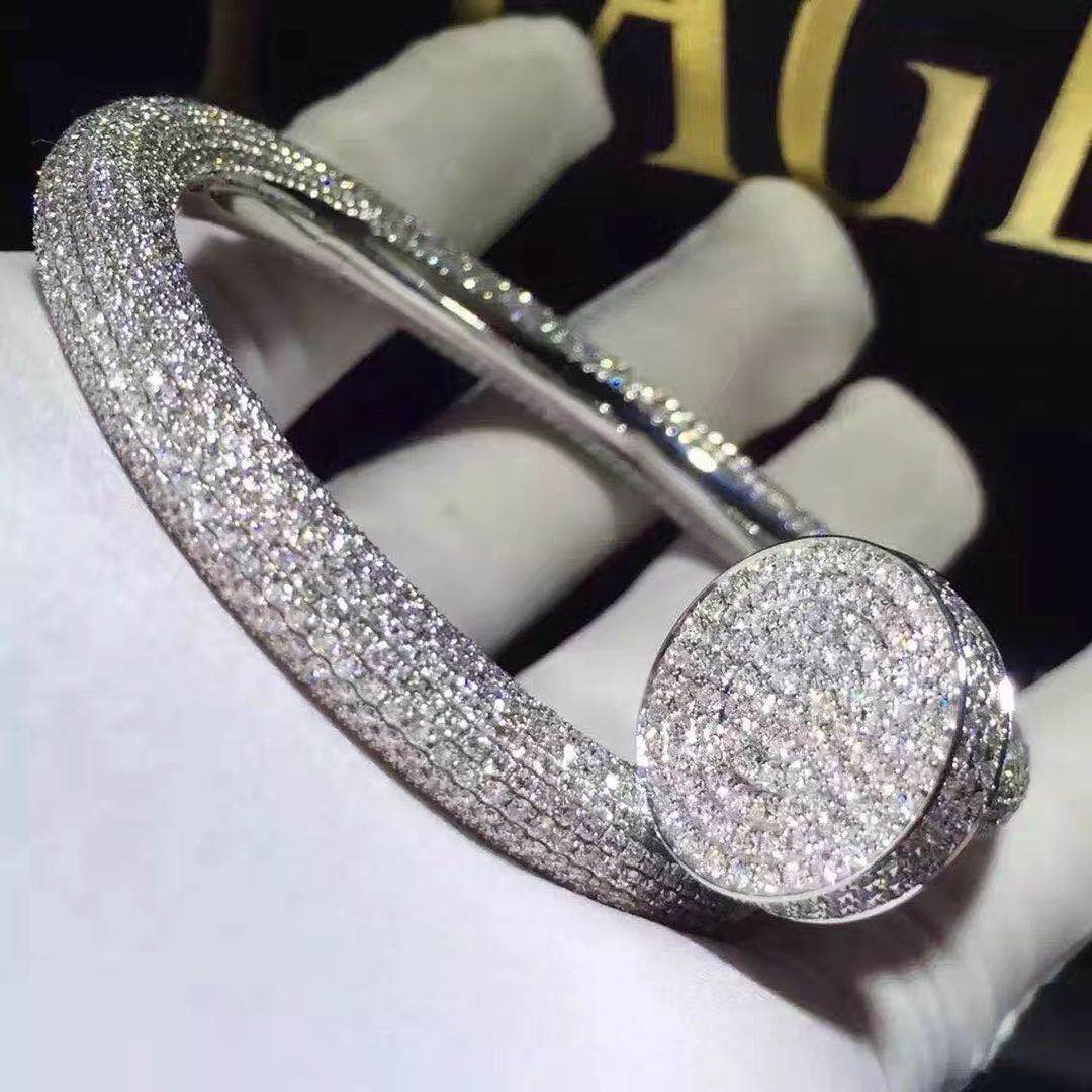 18k White Gold Cartier Juste un Clou Bracelet Extra Large Model with 1752 brilliant-cut diamonds
